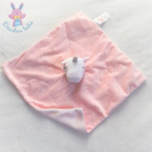 Doudou plat Licorne rose et blanc étoiles PRIMARK