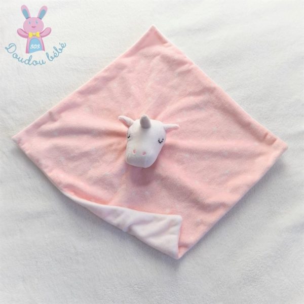 Doudou plat Licorne rose étoiles PRIMARK