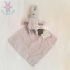 Doudou plat Lapin Super héros mouchoir coton bio gris BOUT'CHOU