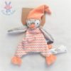 Doudou plat Pingouin blanc gris orange zig zag TAPE A L'OEIL TAO