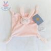 Doudou plat Lapin rose gris étoiles BOUT'CHOU MONOPRIX