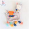 Doudou plat Lama gris orange bleu et coloré KIABI SIMBA