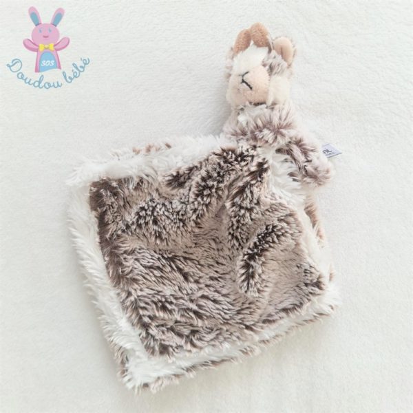 Doudou Chamois mouchoir beige chiné blanc Dani Créations