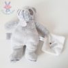 Panda gris mouchoir blanc "J'aime mon doudou" DOUDOU ET COMPAGNIE