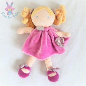 Poupée blonde Demoiselle Pretty robe rose DOUDOU ET COMPAGNIE