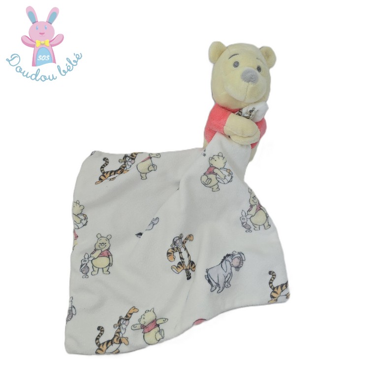Doudou Winnie jaune rouge mouchoir blanc DISNEY by PRIMARK