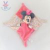 Doudou plat Souris Minnie rose blanc pois triangles colorés DISNEY