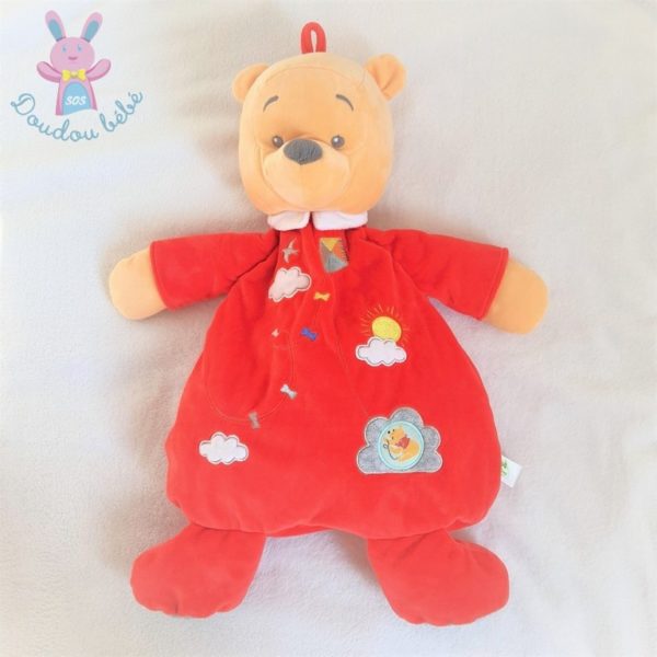 Doudou Winnie l'Ourson range pyjama rouge nuages soleil DISNEY BABY