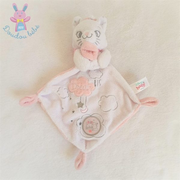 Doudou plat Chat Marie aristochats blanc rose Big dream DISNEY BABY