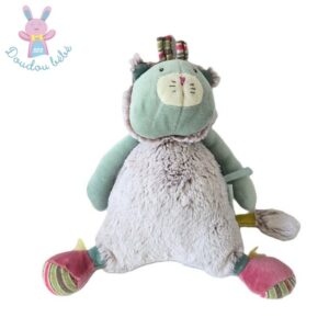 Doudou Chat musical Les Pachats gris vert MOULIN ROTY