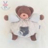 Doudou Ours boule blue denim gris bleu marron poche jean KALOO