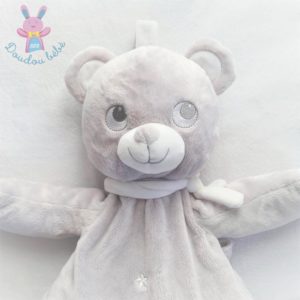 Doudou Ours range pyjama gris blanc étoiles MOTS D’ENFANTS