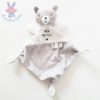 Doudou plat Ours "Mon tout petit" gris blanc étoiles MOTS D'ENFANTS