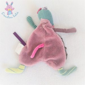 Doudou plat Souris violet mauve bleu Les Jolis Pas Beaux MOULIN ROTY