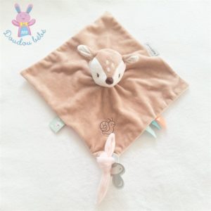 Doudou plat Biche Cerf Fanny & Oscar beige blanc escargot NATTOU