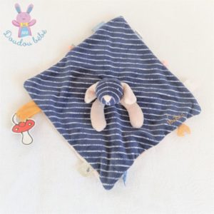 Doudou plat Chien Jack & Aston rayé bleu marine NOUKIE’S