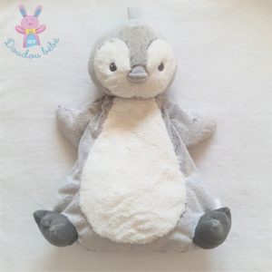 Doudou Pingouin range pyjama gris blanc TEX BABY