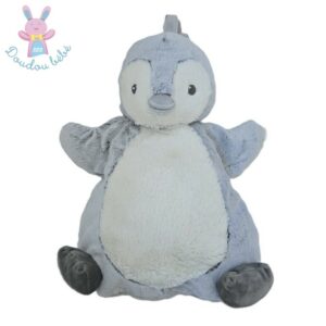 Doudou Pingouin range pyjama gris blanc TEX BABY
