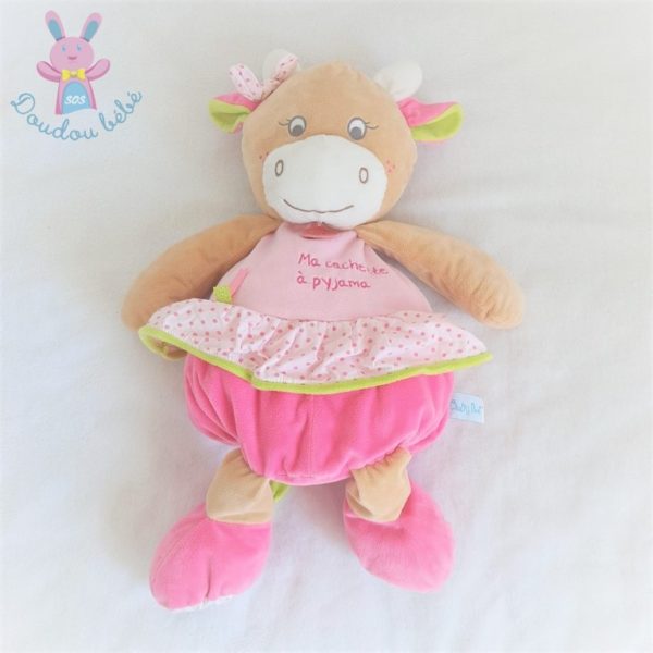 Doudou Vache Coquillette range pyjama cachette rose beige BABY NAT