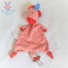 Doudou plat Cheval Zèbre rayé rouge blanc OSGOOD TEXTILES