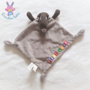 Doudou plat P’TIT LOUP gris marron AUZOU