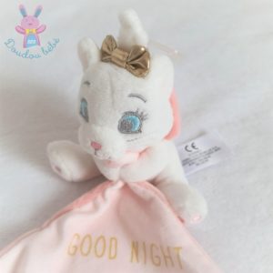 Doudou Chat Marie blanc rose mouchoir Good Night DISNEY