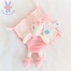 Doudou plat Licorne rose blanc TEX