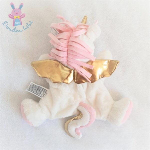 Doudou marionnette Licorne blanc rose doré étoile SIMBA TOYS