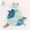 Doudou plat Hippopotame bleu jaune girafes éléphants CUDDLY TOYS