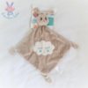 Doudou plat Lapin beige blanc nuage AUCHAN