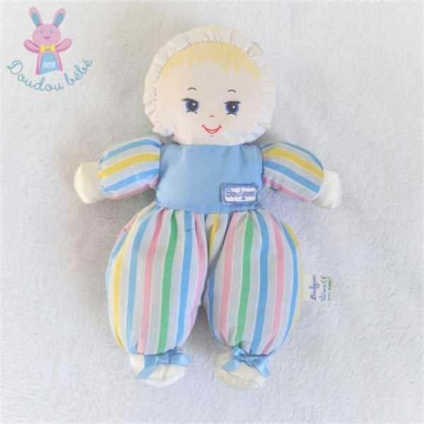 Doudou Poupée rayé bleu Vintage BOULGOM