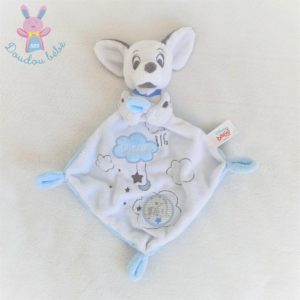 Doudou plat Chien Dalmatien bleu blanc gris Big dream DISNEY BABY