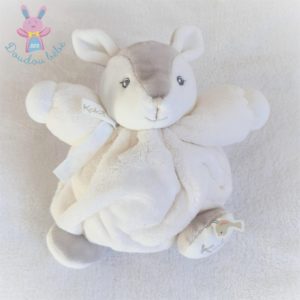 Doudou Faon Biche boule ivoire blanc gris 18 cm KALOO