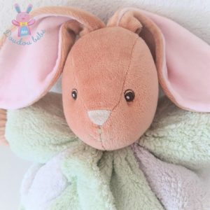 Doudou Lapin boule plume beige vert gris blanc 28 cm KALOO