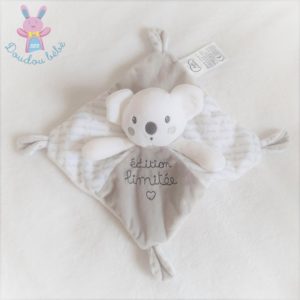 Doudou plat Koala gris blanc « édition limitée » MOTS D’ENFANTS