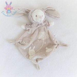 Doudou plat Ours / Lapin beige blanc luminescent MOTS D’ENFANTS