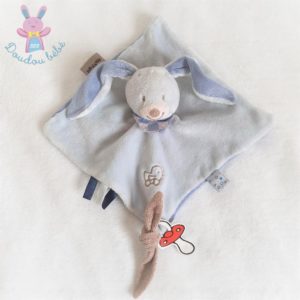 Doudou plat Lapin Alex & Bibou bleu marron canard NATTOU