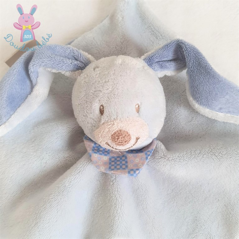 Nattou Doudou Plat Lapin Bibou avec Attache pour Sucette, 27 x 27 cm, Alex  et Bibou, Bleu : : Bébé et Puériculture