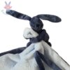 Doudou Lapin couverture bleu clair et bleu foncé NATTOU