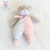 Doudou Ours rose gris blanc Musti de MUSTELA