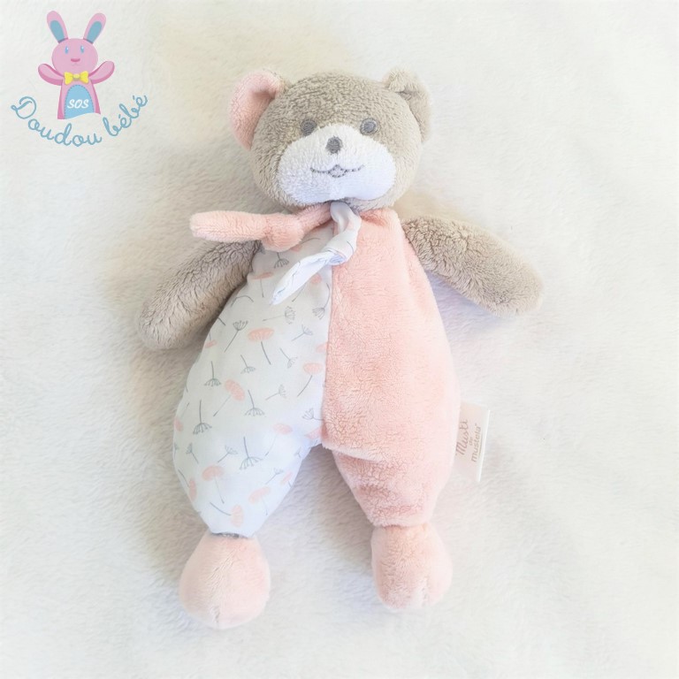 Doudou Peluche Ours Gris fleurs Musti mustela A499 - Mustela | Beebs