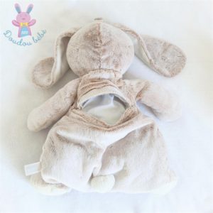 Doudou Lapin range pyjama beige chiné blanc TEX BABY