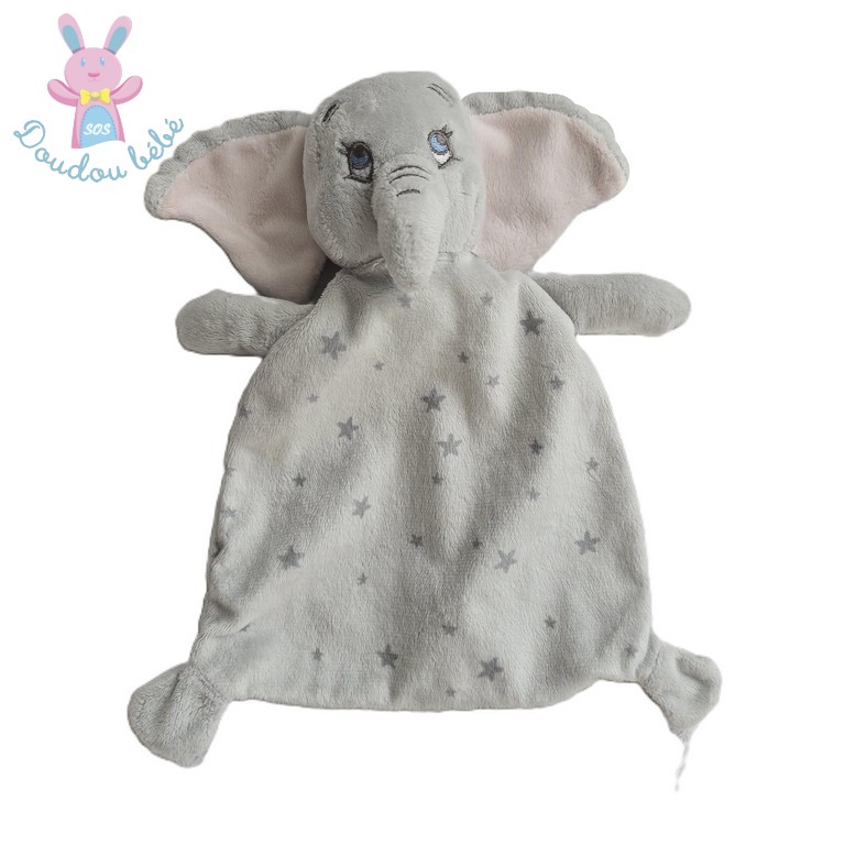 Doudou plat éléphant Dumbo gris rose étoiles DISNEY by PRIMARK