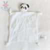 Doudou plat Panda lange blanc et noir VERTBAUDET