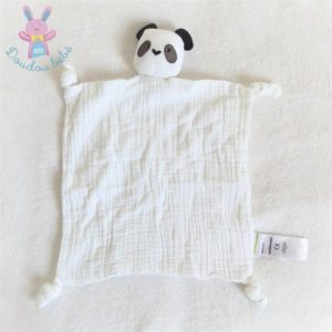 Doudou plat Panda lange blanc et noir VERTBAUDET