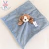 Doudou plat Chien marron blanc carré polaire CARTER'S