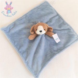 Doudou plat Chien marron blanc carré polaire CARTER’S