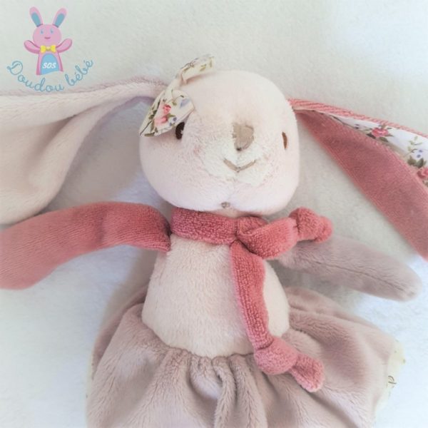 Doudou Lapin rose tissu fleurs jupe BUKOWSKI