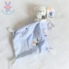 Doudou Ours bleu blanc mouchoir sweet dreams MOTS D'ENFANTS