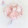 Doudou plat Chat Tigre rose blanc "Mon petit coeur" SERGENT MAJOR